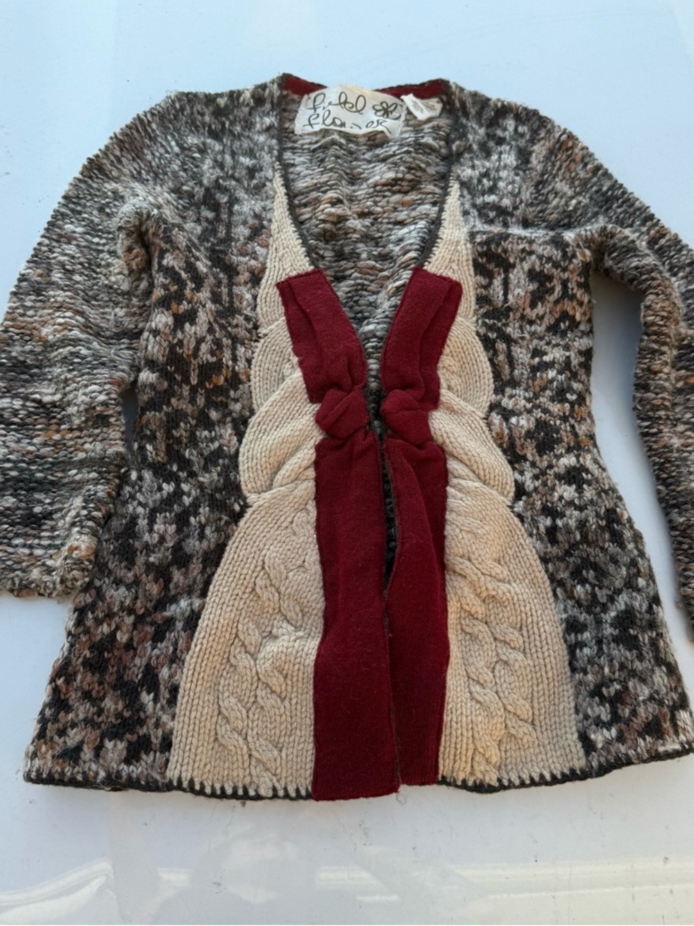 Anthropologie Field Flower Cardigan‎ Sweater Top Size XS Lambswool Cashmere Boho